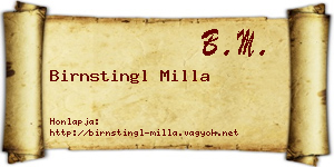 Birnstingl Milla névjegykártya